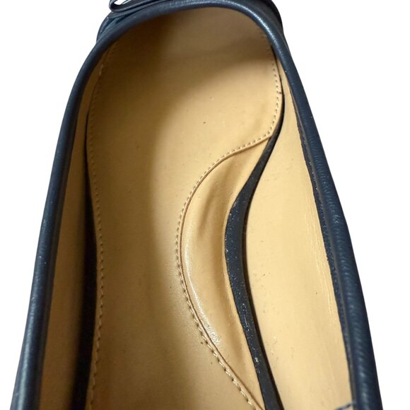 Talbots blair ballet flats indigo blue multi plaid women's size 6M leather sole - Picture 8 of 11